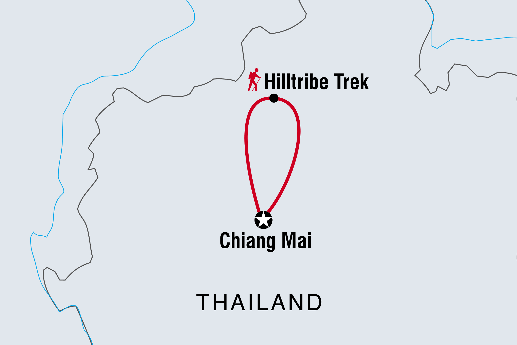 Map of Thailand Independent Short Break: Chiang Mai & Hilltribe Trek including Thailand
