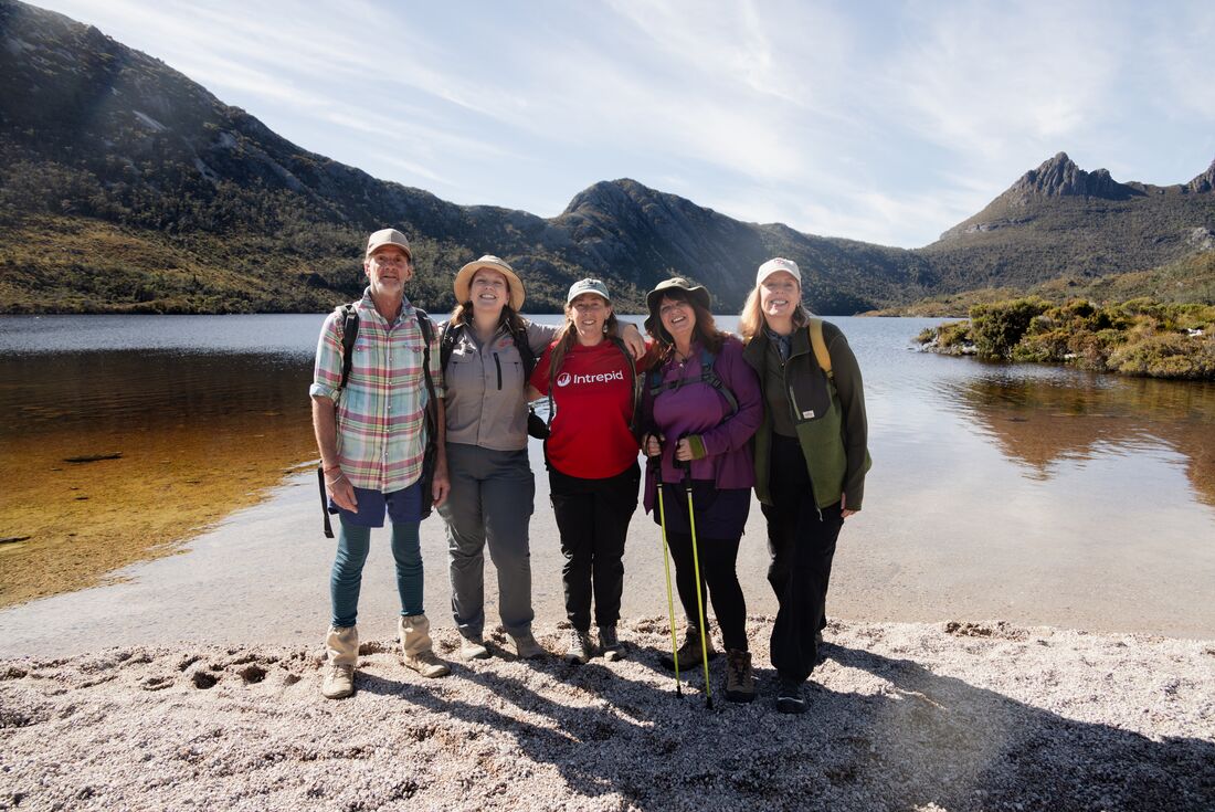 On the shores of Dove Lake in Cradle Mountain