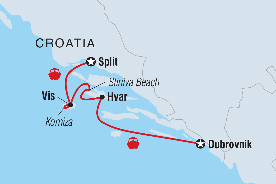 Map of Explore Croatia including Croatia