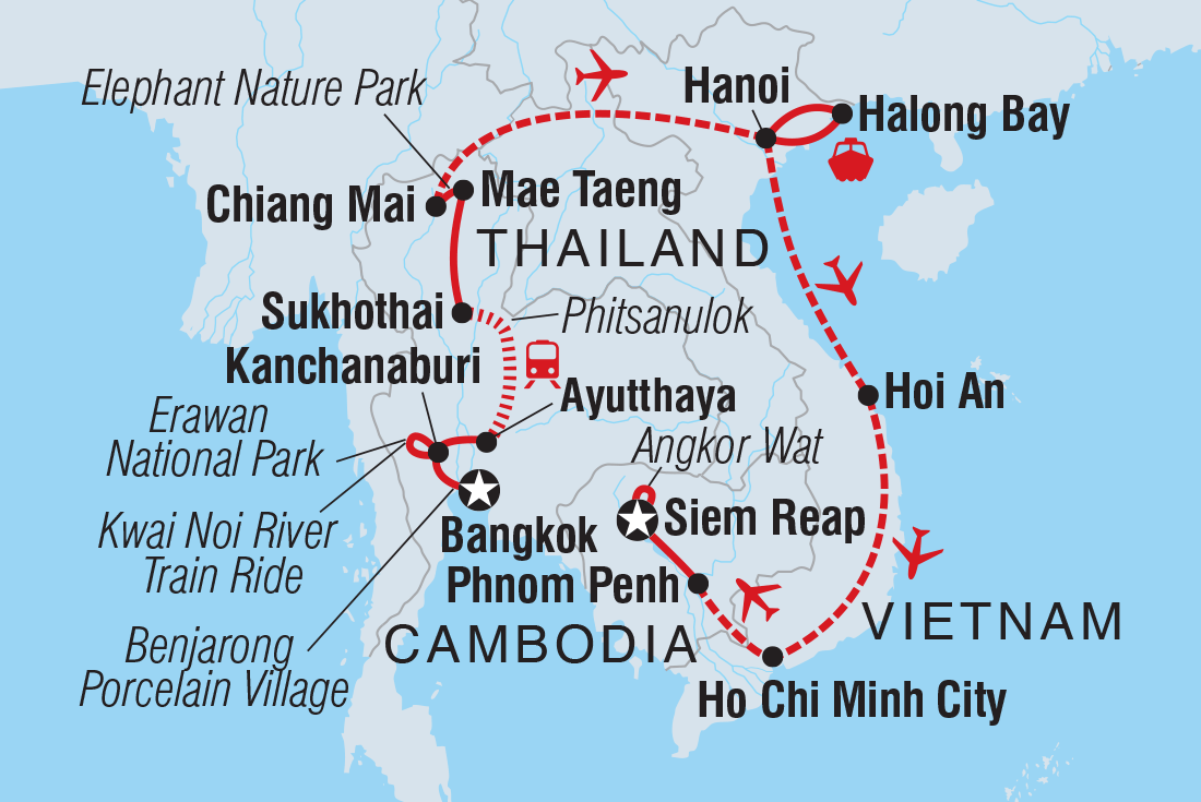 Map of Premium South East Asia In Depth including Cambodia, Thailand and Vietnam
