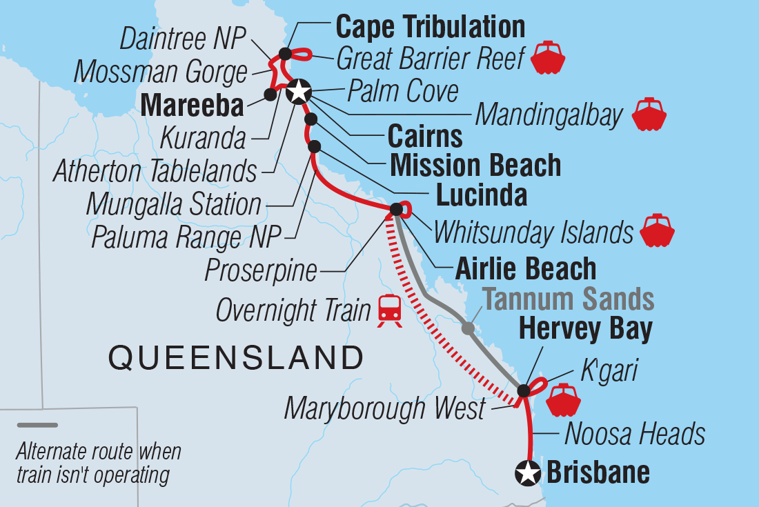 Map of North Queensland Adventure including Australia
