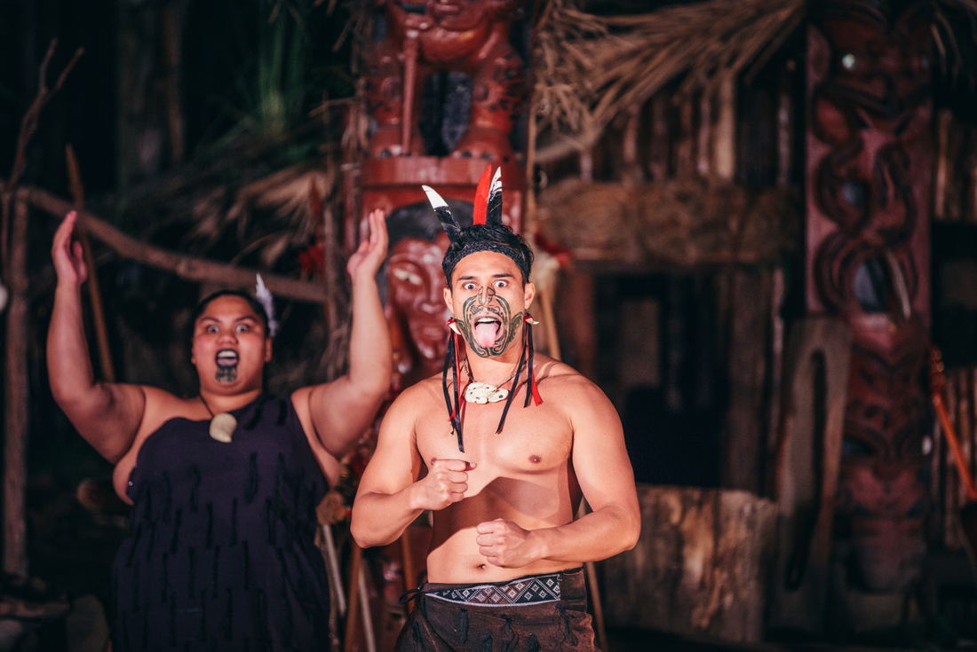 A traditional Maori dance in Rotorua New Zealand