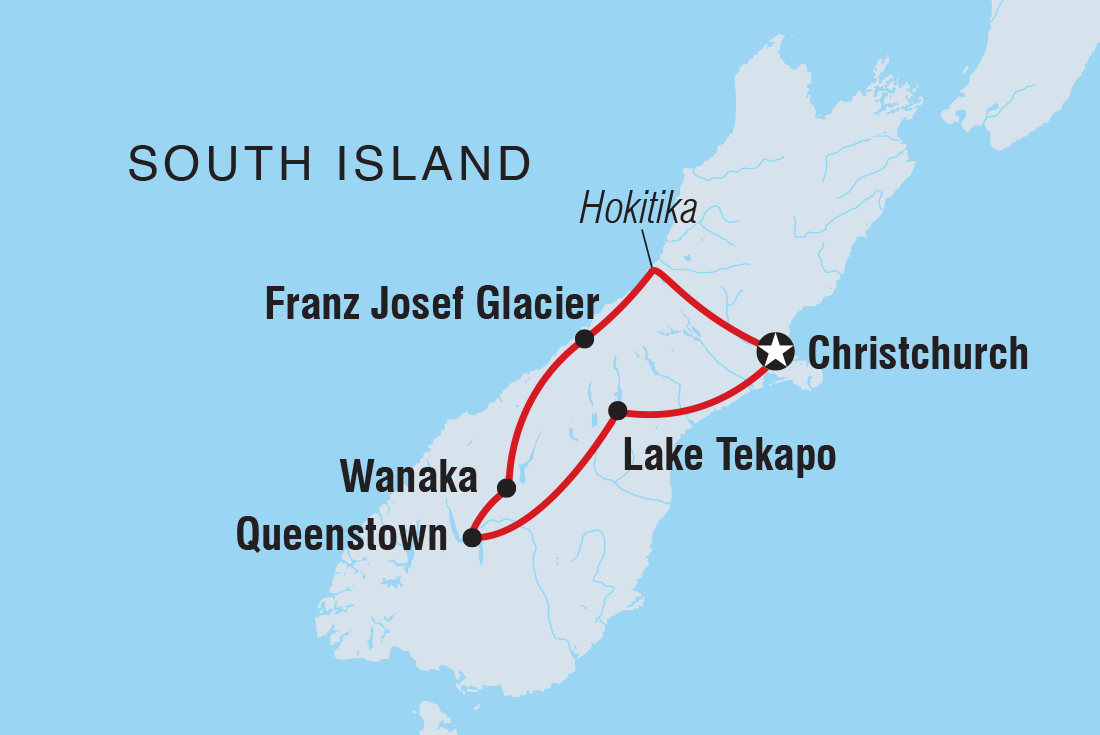 Map of New Zealand South Island Express including New Zealand