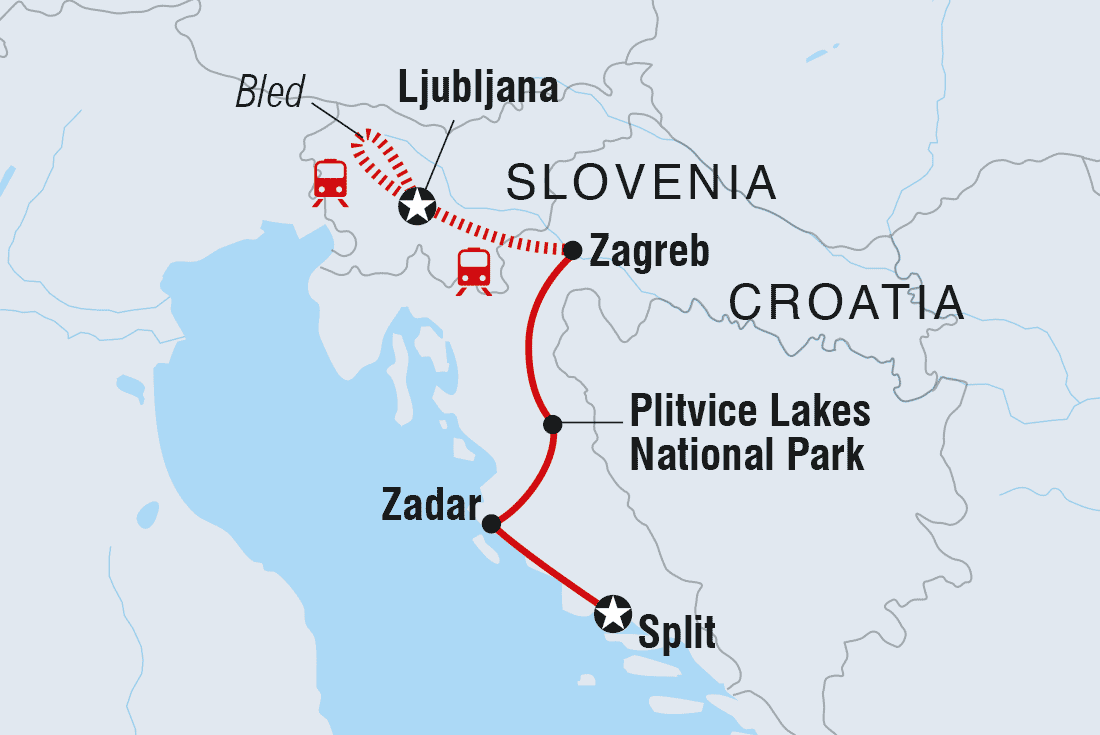 Map of Croatia & Slovenia including Croatia and Slovenia