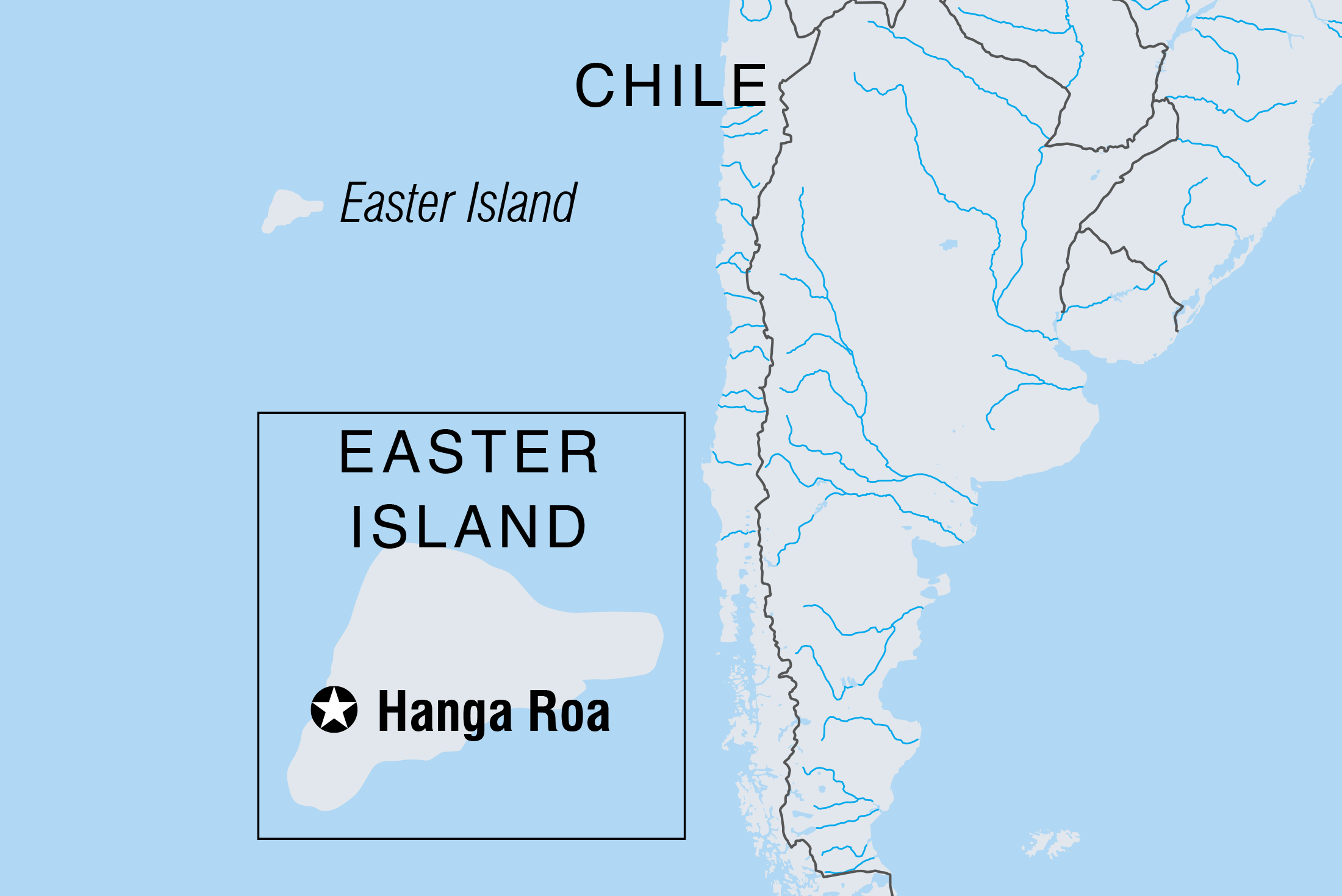 Map of Easter Island Independent Short Break including Chile
