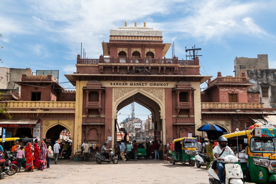 Facade of Sarar Market in Jodphur, India
