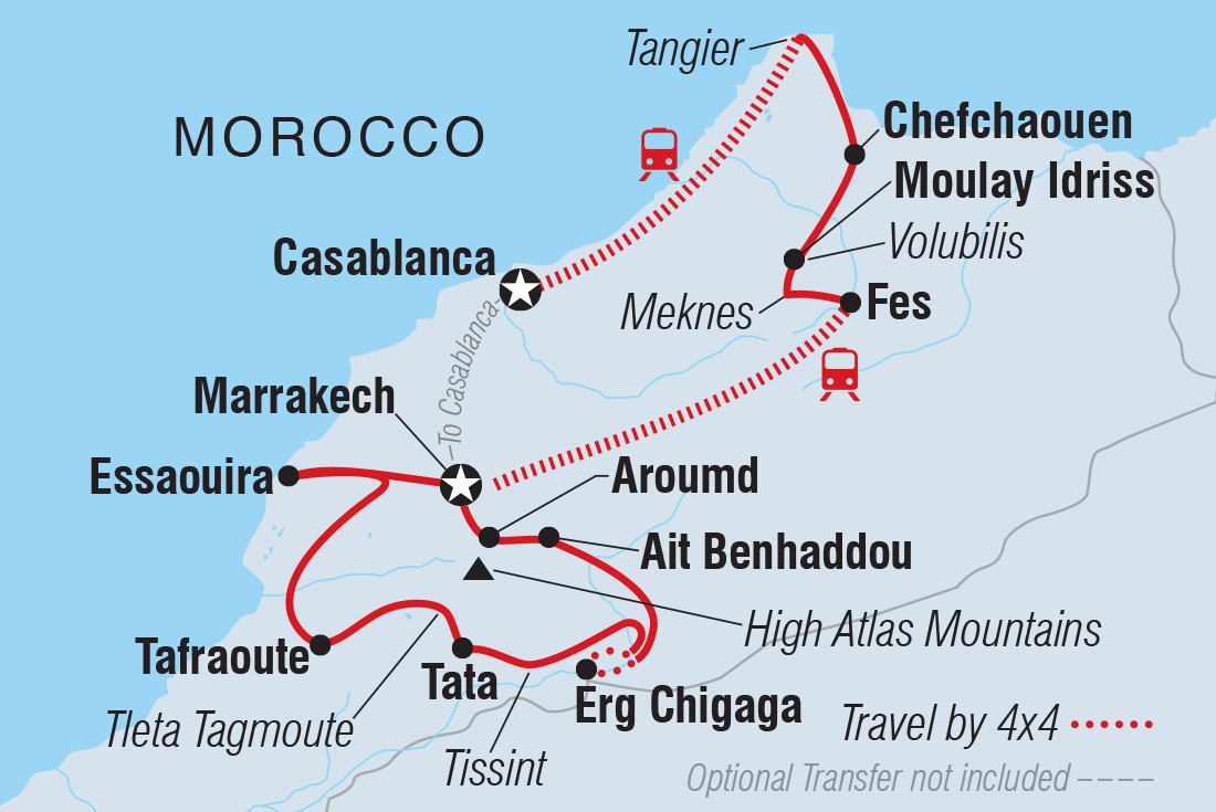 Map of Morocco Encompassed including Morocco