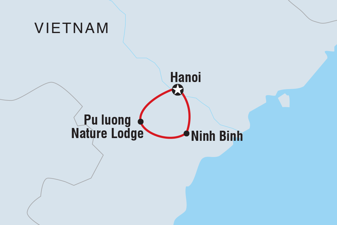 Map of Vietnam Short Break: Hanoi To Ninh Binh including Vietnam