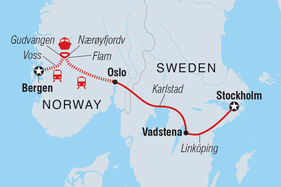 Map of Premium Sweden And Norway including Norway and Sweden