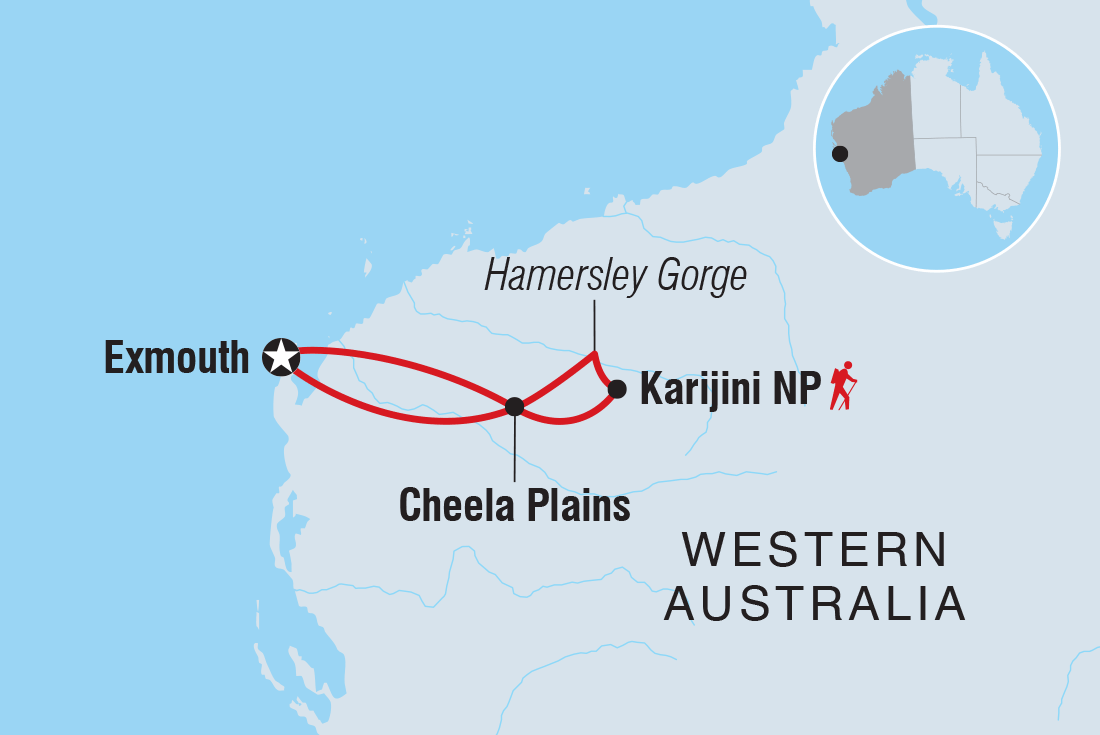 Map of Karijini Explorer including Australia