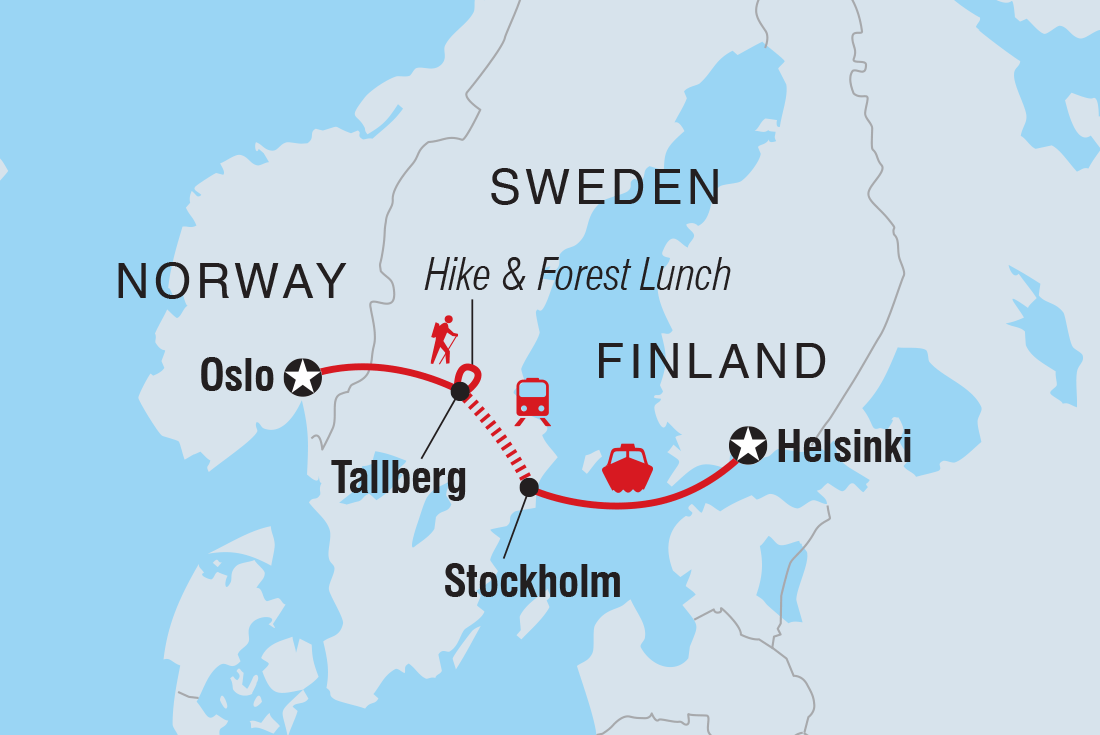 Map of Classic Scandinavia including Finland, Norway and Sweden
