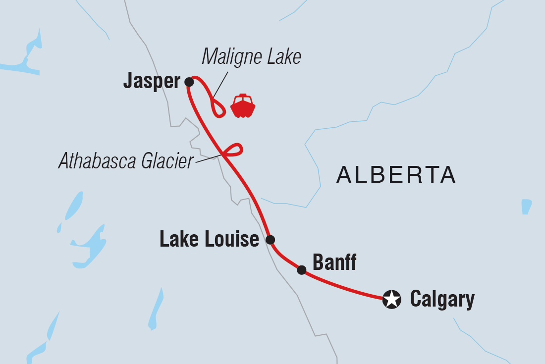 Map of Classic Canadian Rockies including Canada