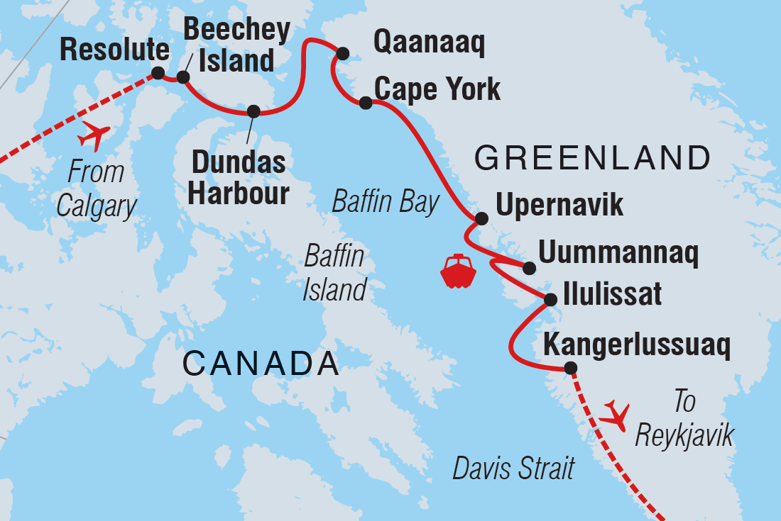 Map of Northwest Passage: Epic High Arctic (Ocean Explorer) including Canada, Greenland and Iceland