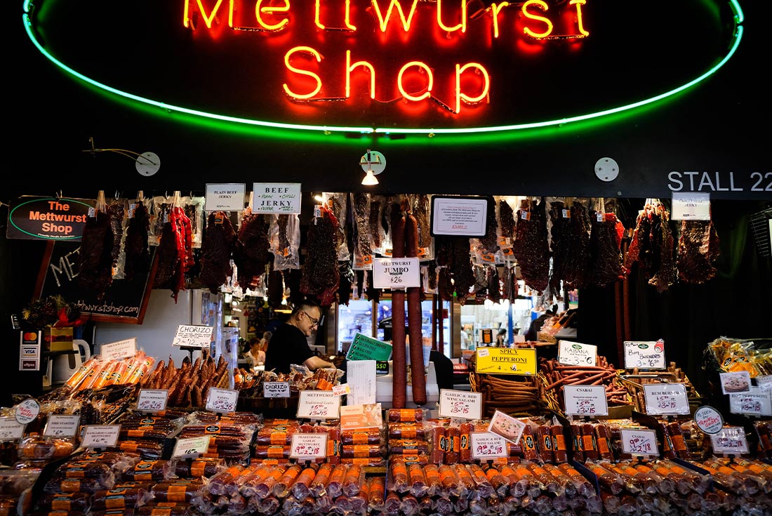 Mettwurst meat shop Adelaide Central Market, Adelaide, South Australia