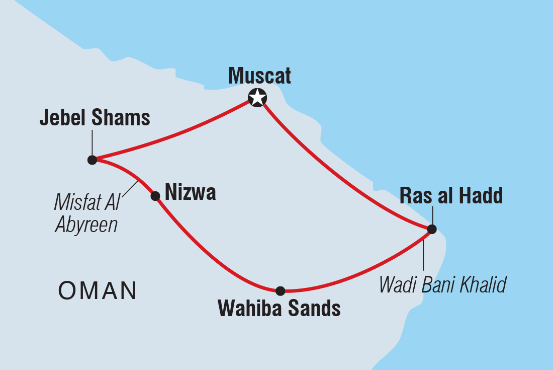 Map of Discover Oman including Oman