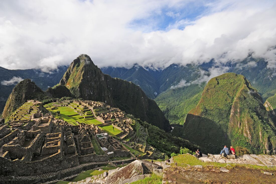 View of the inca ruins at machu picchu, peru