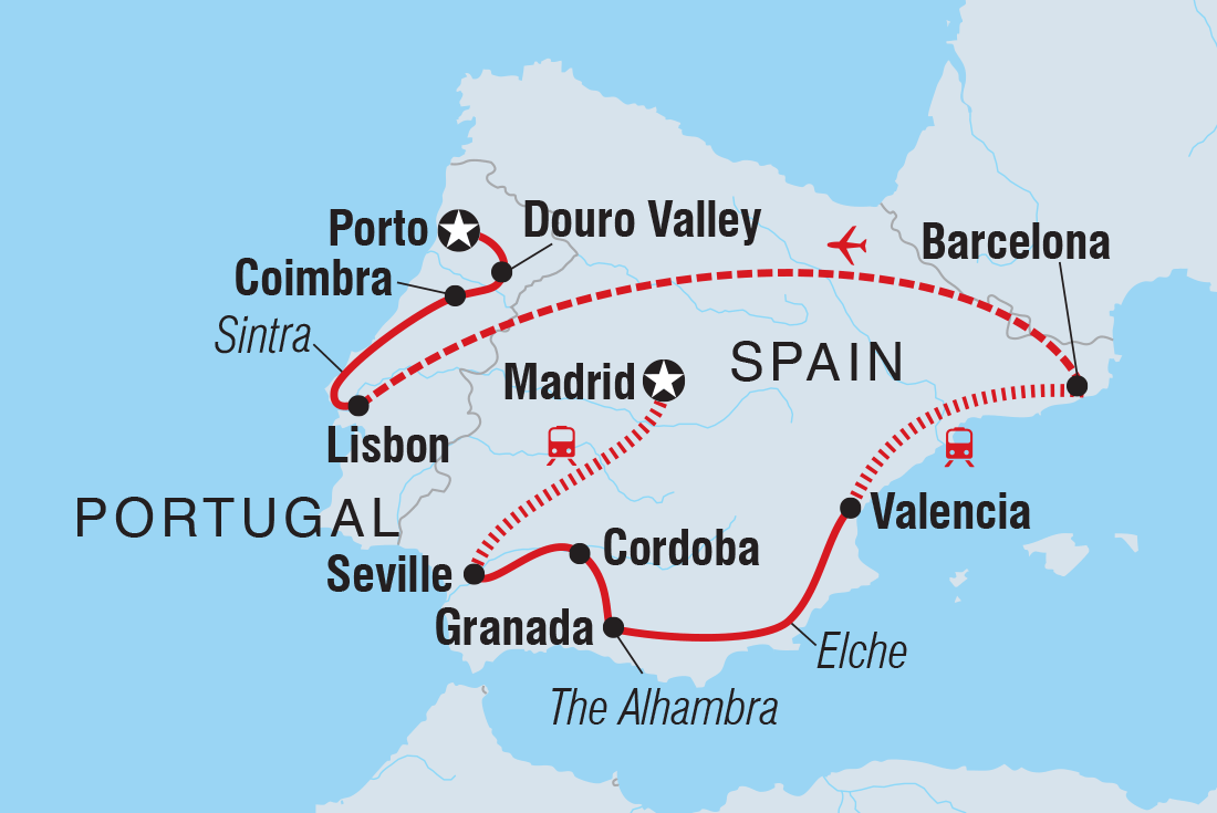 Map of Premium Spain & Portugal including Portugal and Spain