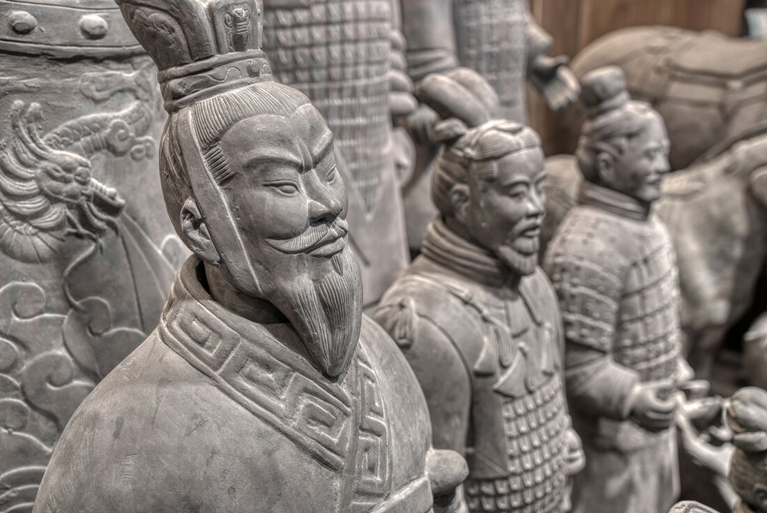 Close up details of Terracotta Warriors in Emperor Qinshihuang's Mausoleum Site Museum, China