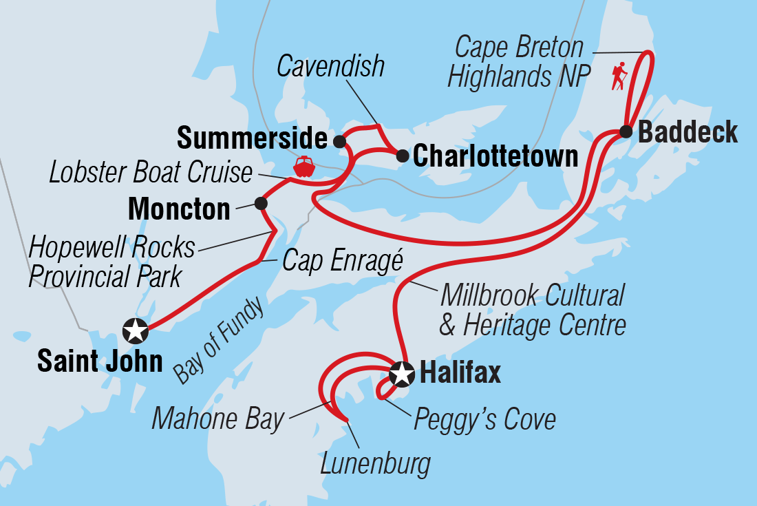 Map of Best Of The Canadian Maritimes including Canada