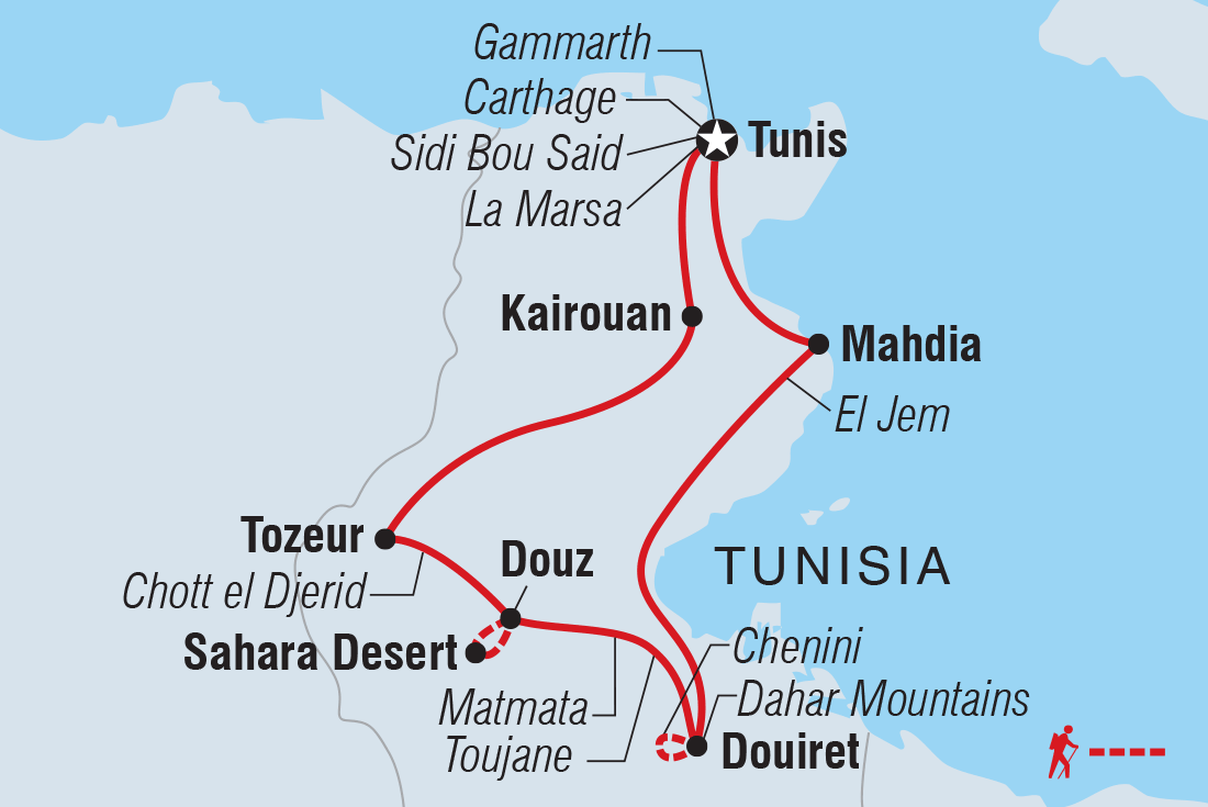 Map of Tunisia Expedition including Tunisia