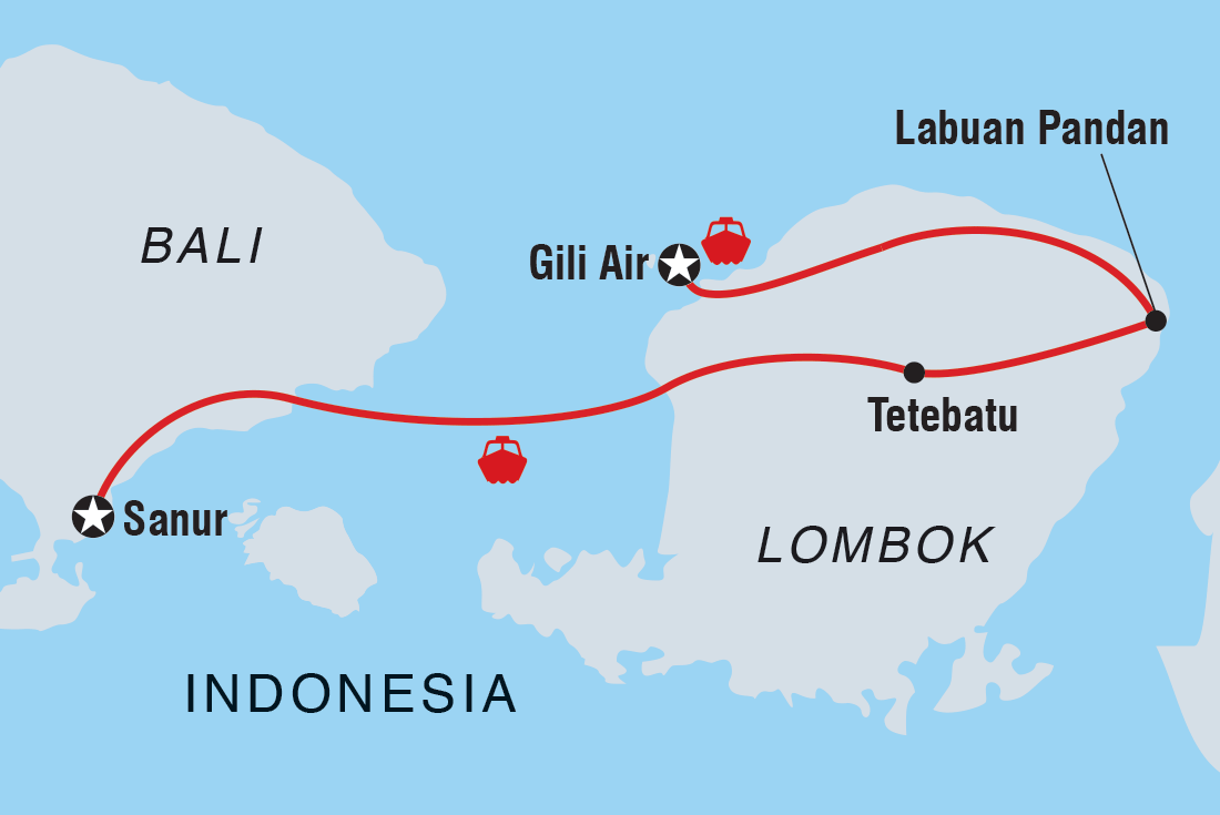 Map of Discover Lombok including Indonesia