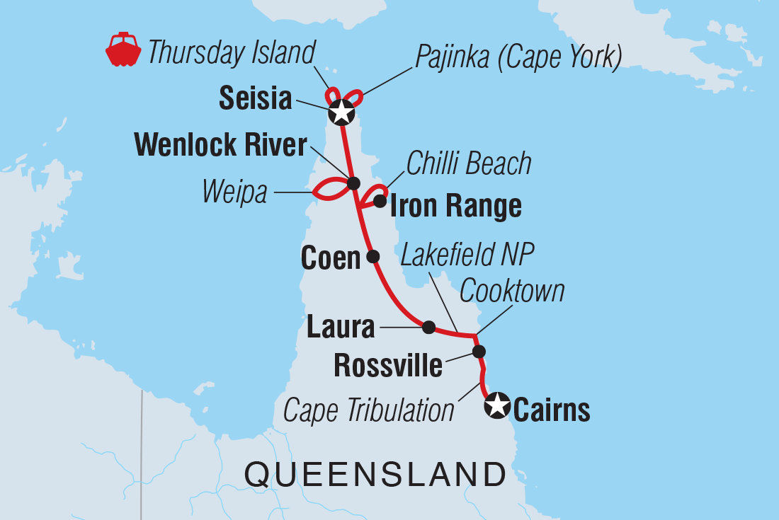 Map of Cape York & Torres Strait Explorer including Australia