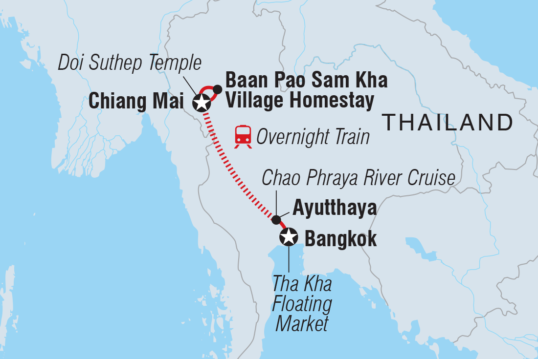 Map of Thailand Real Food Adventure including Thailand