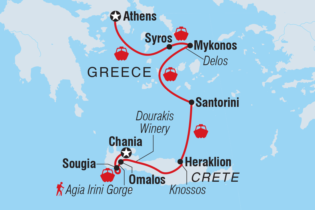 Map of The Best Of Greek Islands including Greece