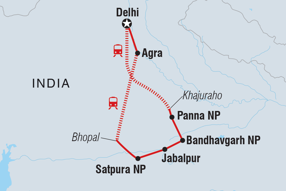Map of India Safari including India
